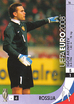 Igor Akinfeev Russia Panini Euro 2008 Card Game #16